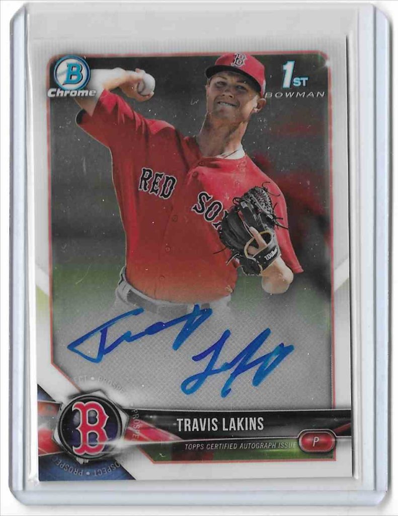 2018 Bowman Chrome Prospect Autographs CPA-TL Travis Lakins